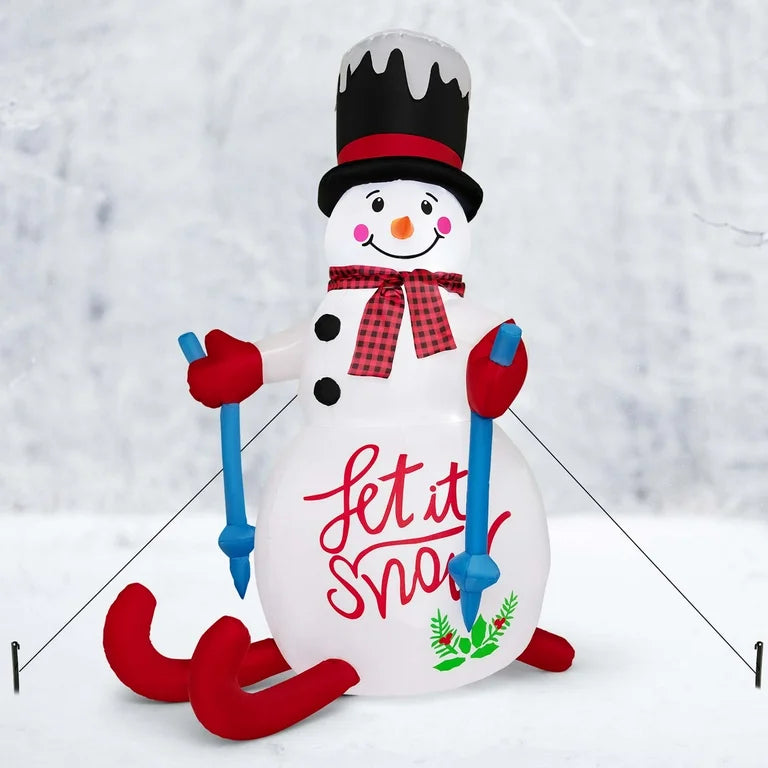 FIG DECO INFLABLE MUÑECO DE NIEVE ESQUIANDO 1.5MT GZ-10699
