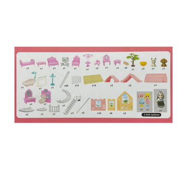 CASA DE MUÑECA CON ACCESORIOS 218PZAS AHJ-0943