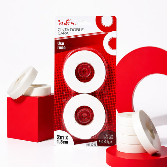 CINTA DOBLE CARA 2MTS X 1.8CM IND-1241