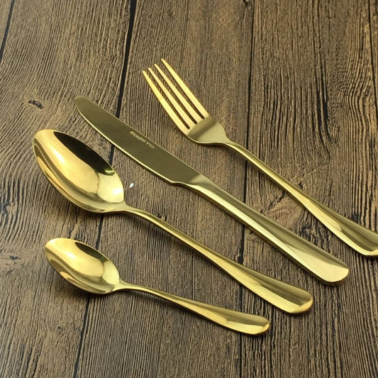 Cubiertos de lujo acero inoxidable color Oro