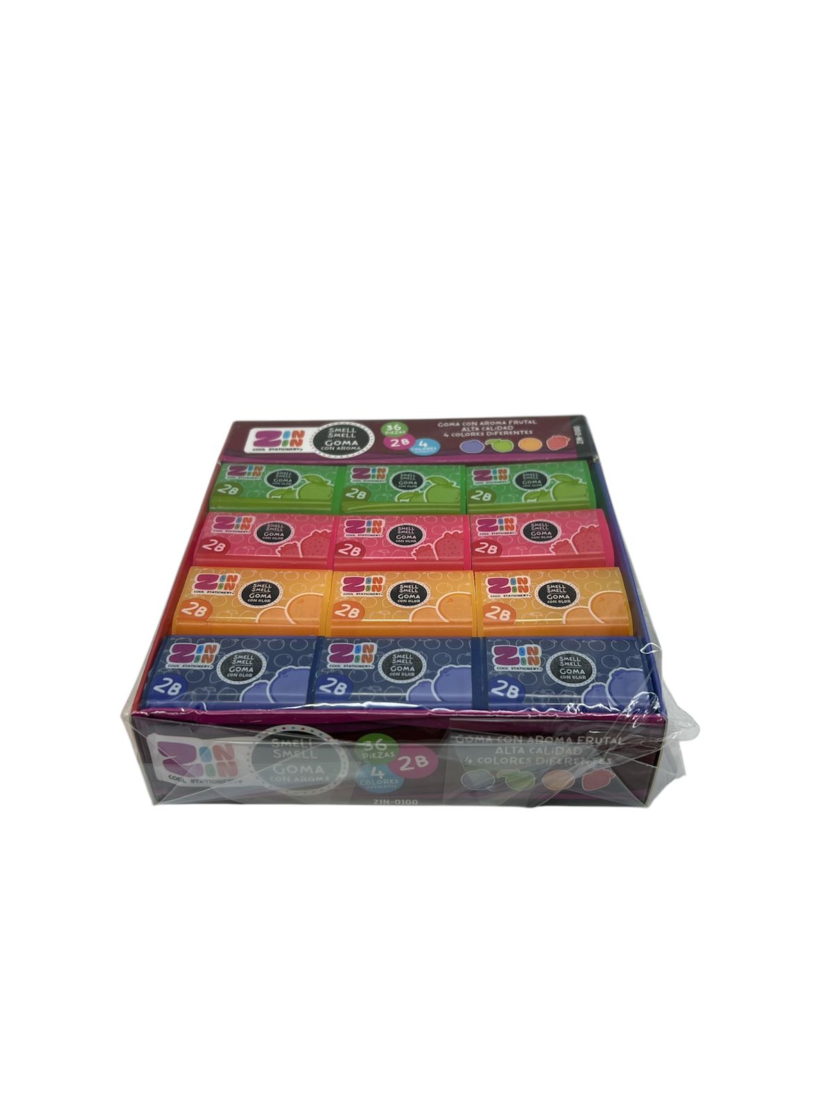 GOMA SUAVE 2B V/COLORES C/AROMA ZIN-0100