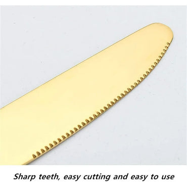 Cubiertos de lujo acero inoxidable color Oro