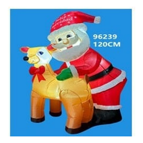 FIG DECO INFLABLE SANTA CON RENO 120CM JL96239