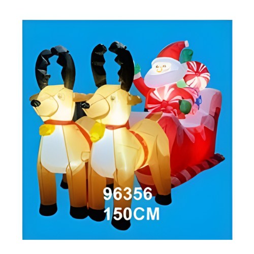 FIG DECO INFLABLE TRINEO Y SANTA 150CM JL96356