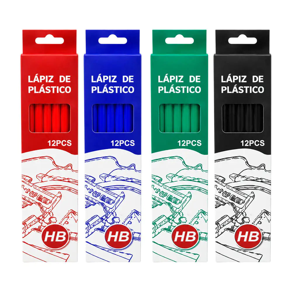 LAPIZ DE PLASTICO PAQUETE 12 PZAS HB B0006