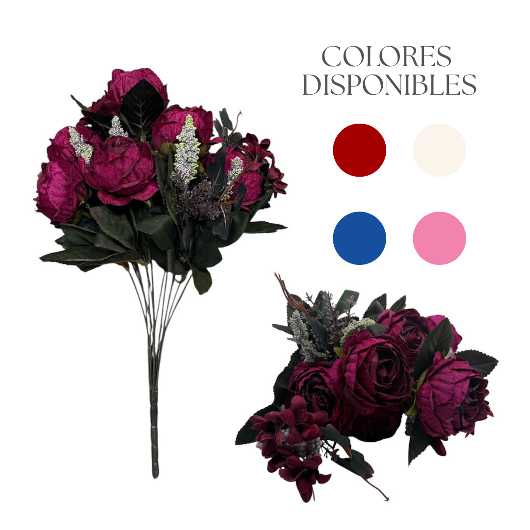 RAMO DE 7 FLORES Y FOLLAJE GM573-1A-5