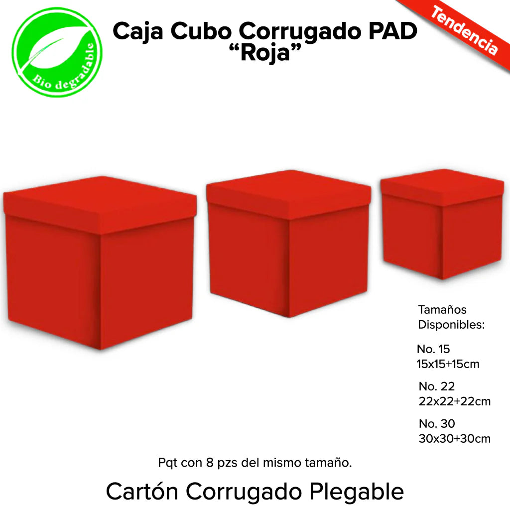 CAJA CUBO ROJA 22 3257