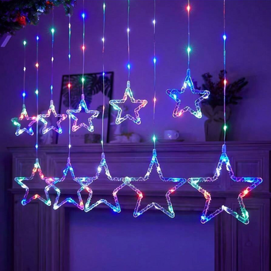 108L CORTINA CON ESTRELLA CRISTAL LED'S MAGICA