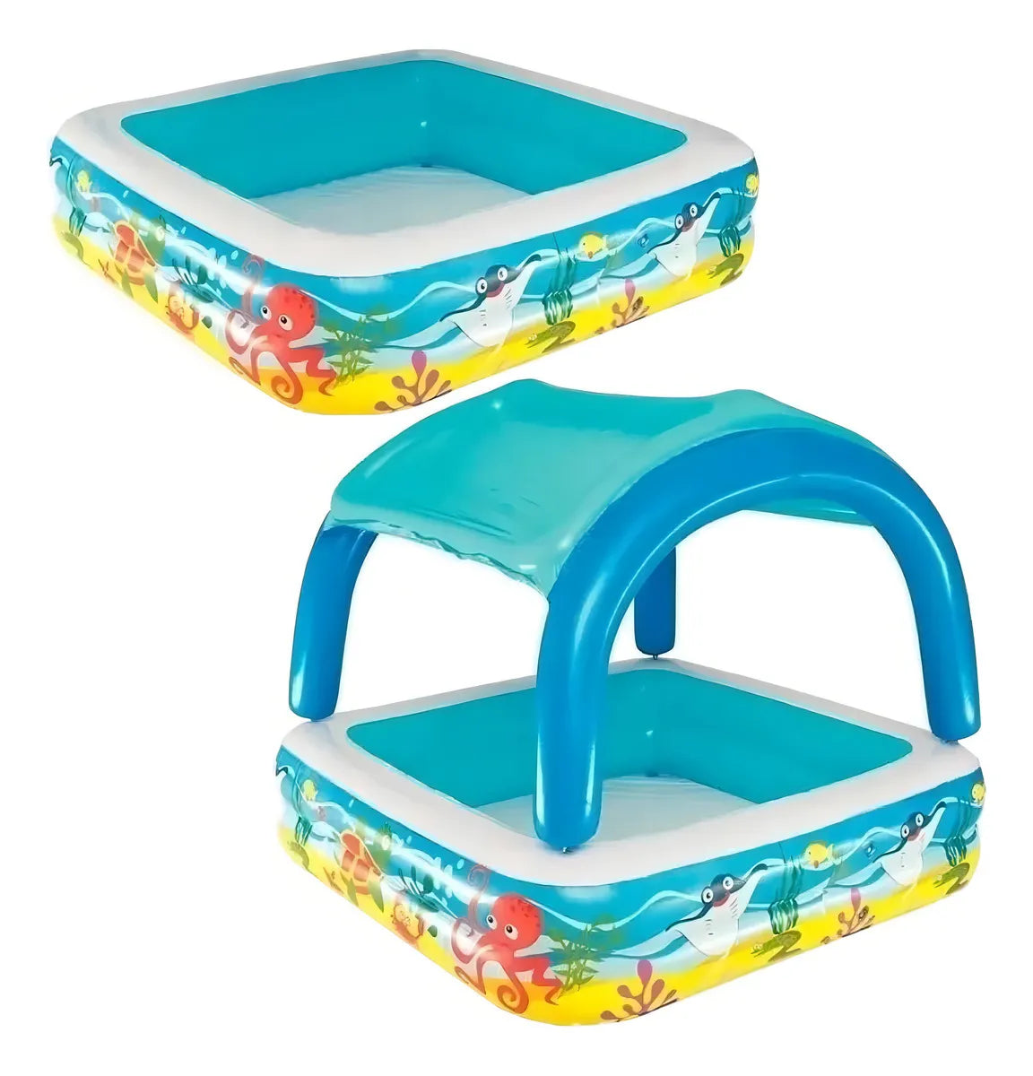 ALBERCA INFLABLE C/SOMBRA 1.40x1.40x1.14M 52192
