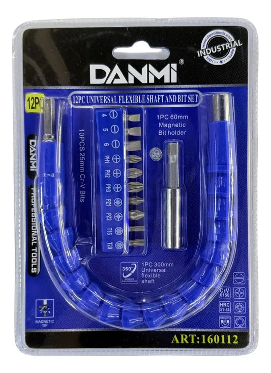 KIT DE 12 PUNTAS+EJE FLEXIBLE UNIVERSAL GM574-1G-23