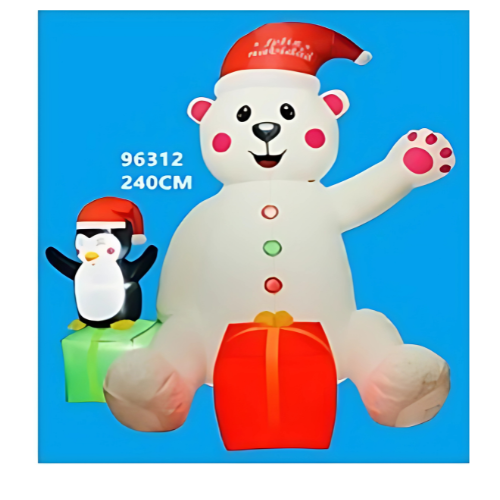 FIG DECO INFLABLE DE NAVIDAD OSO Y PINGUINO 2.40CM JL96312