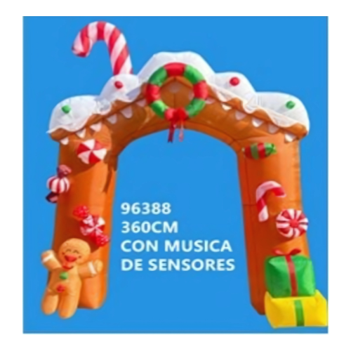 FIG DECO INFLABLE DE ARCO C/MUSICA DE SENSORES 360CM JL96388