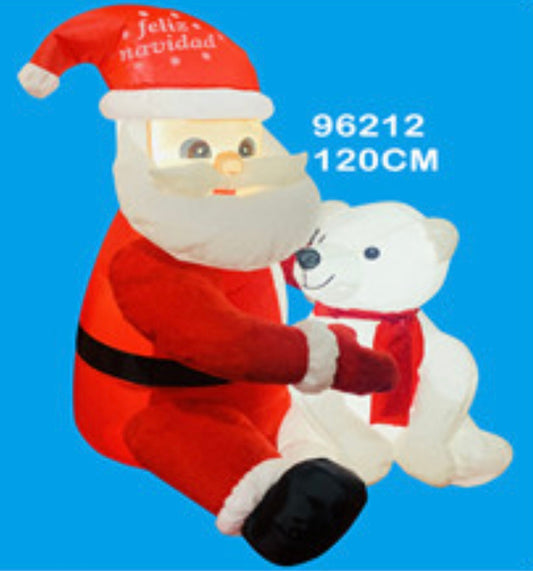INFLABLE SANTA CLAUS ABRAZA OSO 120CM JL96212