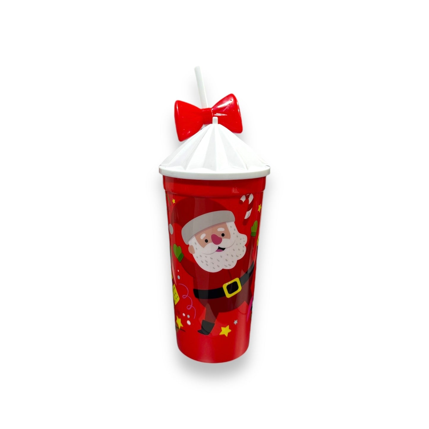 VASO NAVIDAD C/TAPA Y POPOTE GZ-8424
