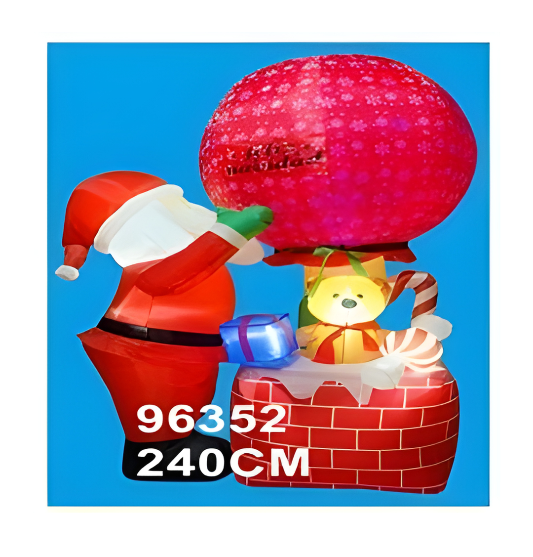 FIG DECO INFLABLE SANTA CLAUS CON GLOBO 240CM JL96352