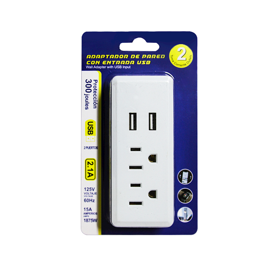 ADAPTADOR DE PARED CON ENTRADA USB GM1322-2H-38