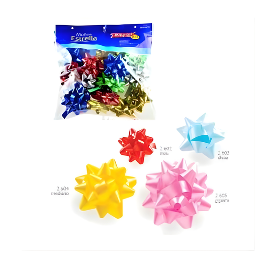 MOÑO ESTRELLA METALICO MINI SURTIDO 25 PZAS 26160010