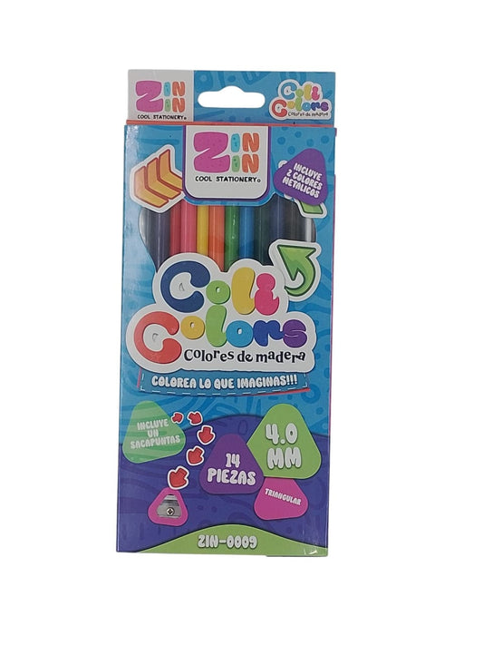 COLORES COLI C/SACAPUNTAS 14PZAS ZIN-0009