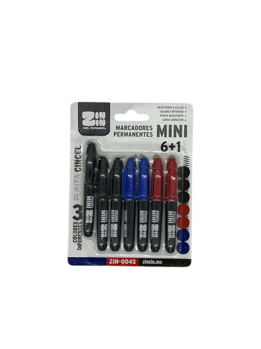 MARCADOR PERMANENTE MINI 6+1 ZIN-0045