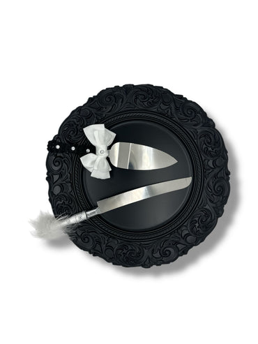 JUEGO DE COPAS Y CUCHILLOS PARA BODA 4PZAS GZ-9684