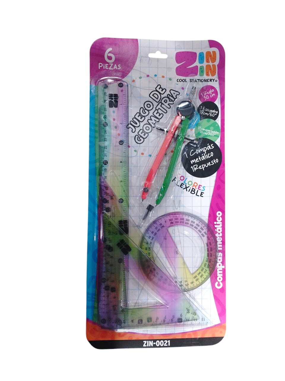 JUEGO DE GEOMETRIA FLEXIBLE ZIN-0021