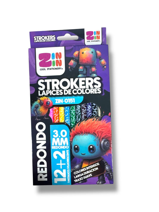 LAPICES DE COLORES STROKERS 12+2 PZAS ZIN-0151