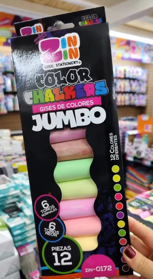 GISES JUMBO CHALKERS 12 PZAS ZIN-0172