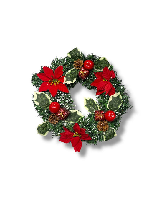 CORONA NAVIDEÑA DECORADA NIEVE GZ-4886