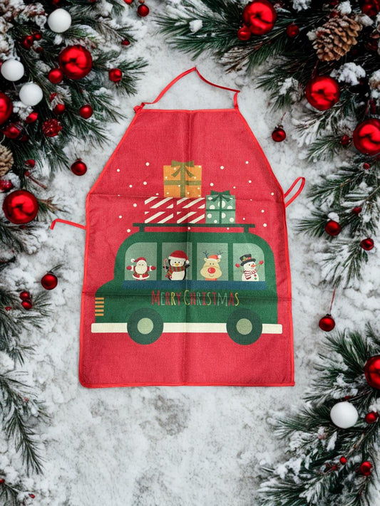 MANDIL CON ESTANPADO NAVIDEÑO 71X51CM J3543