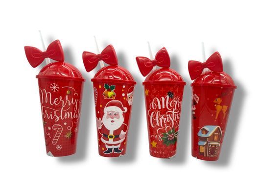 VASO NAVIDEÑO C/TAPA Y POPOTE GM36-10H-45