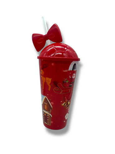 VASO NAVIDEÑO C/TAPA Y POPOTE GM36-10H-45