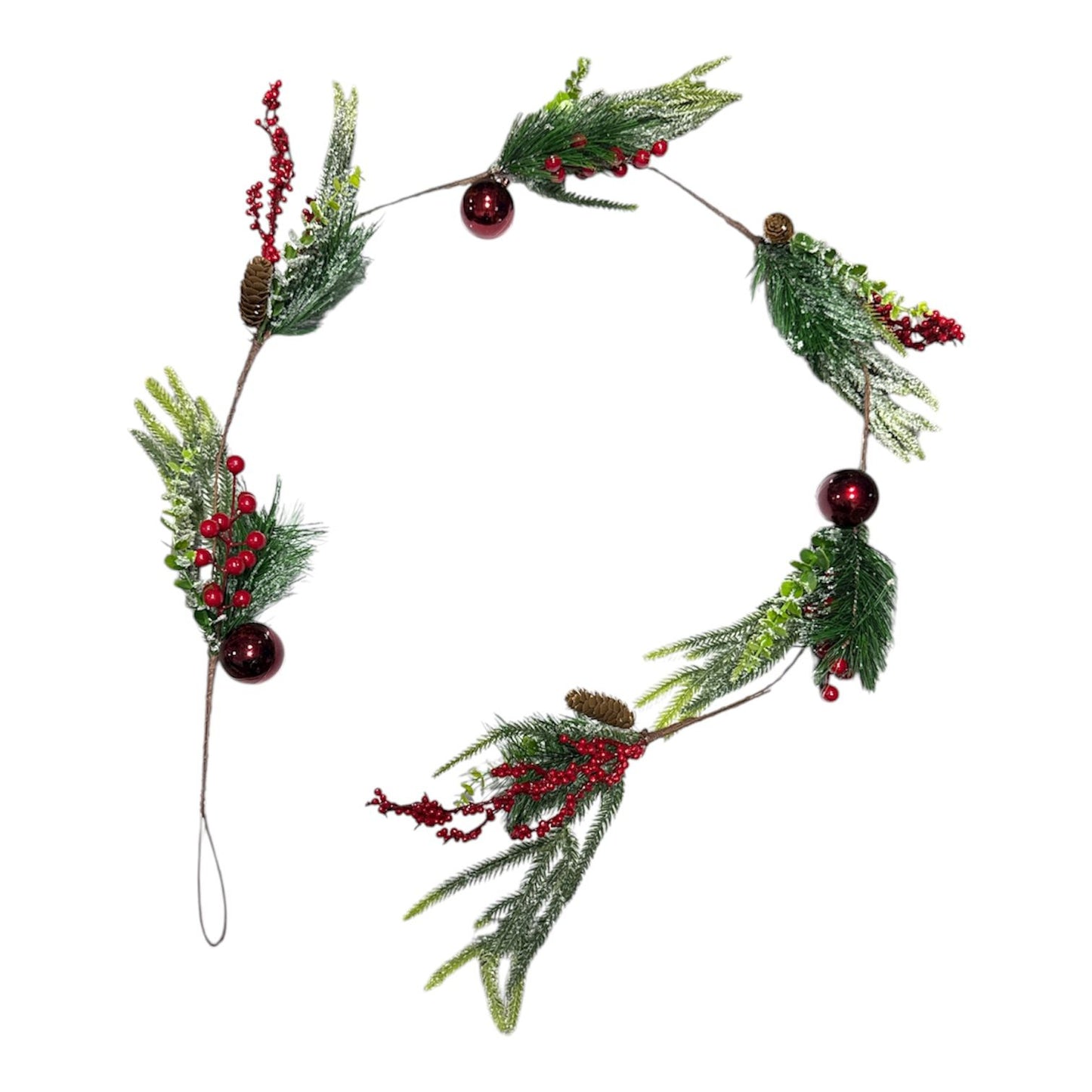 GUIA NAVIDEÑA CON CEREZOS Y PIÑAS GM1162-5A-2