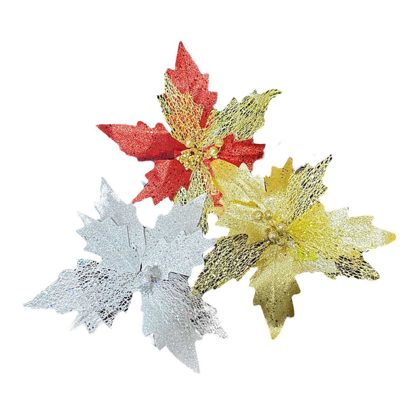 NOCHEBUENA CON GLITTER CEREZAS GM1162-5A-34