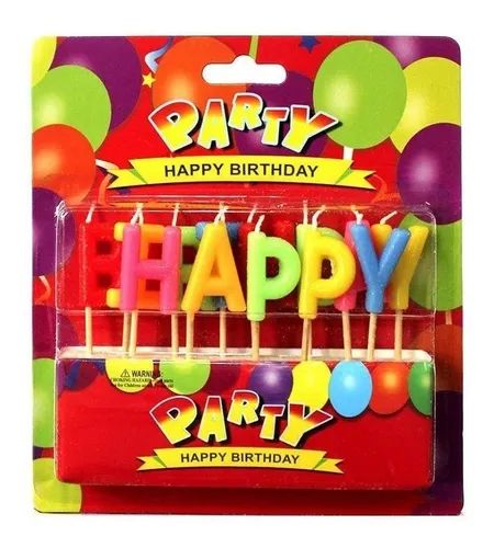 VELA LETRAS FELIZ CUMPLEAÑOS GM743-1H-10