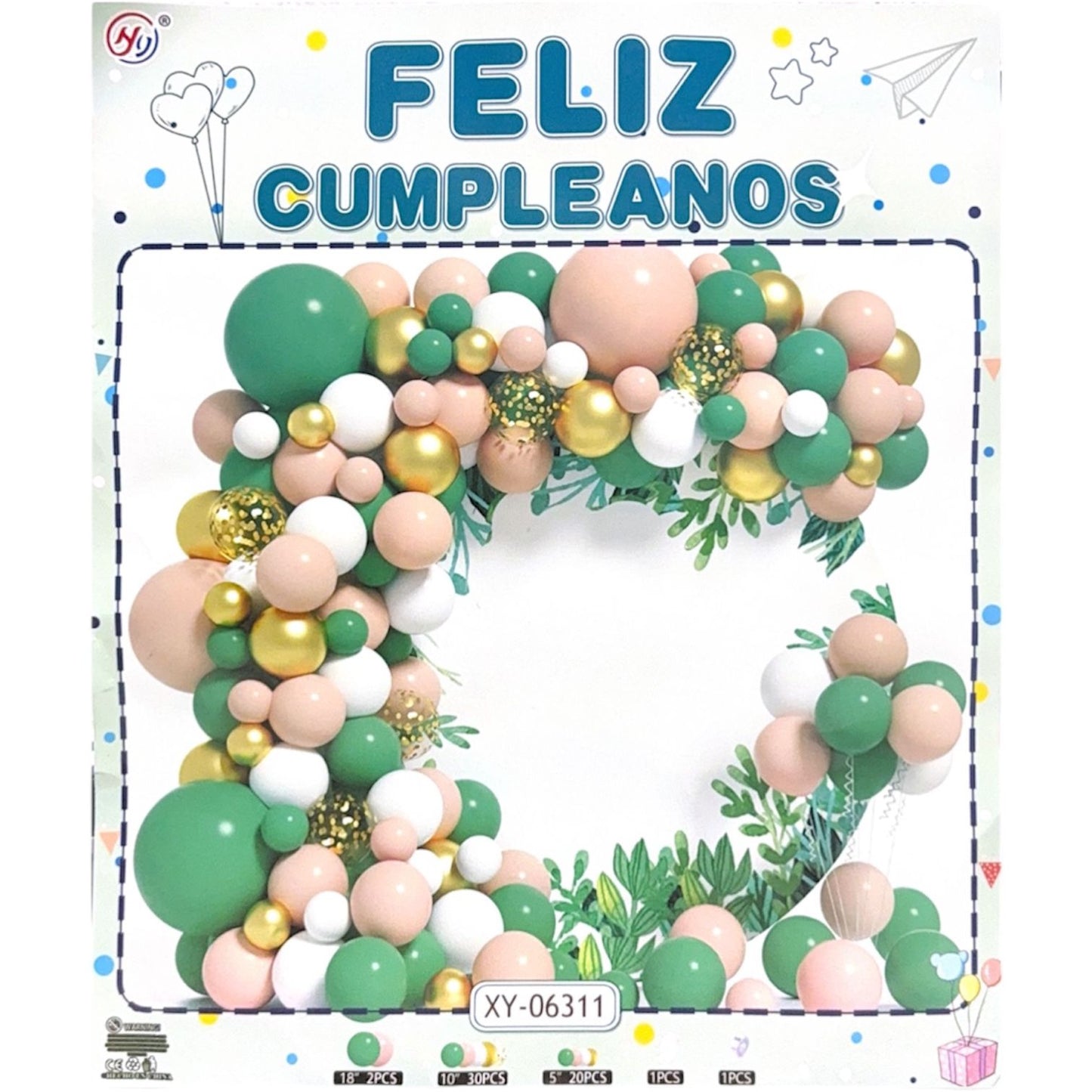 SET DE GLOBOS FELIZ CUMPLEAÑOS XY-06311 GM743-1H-2