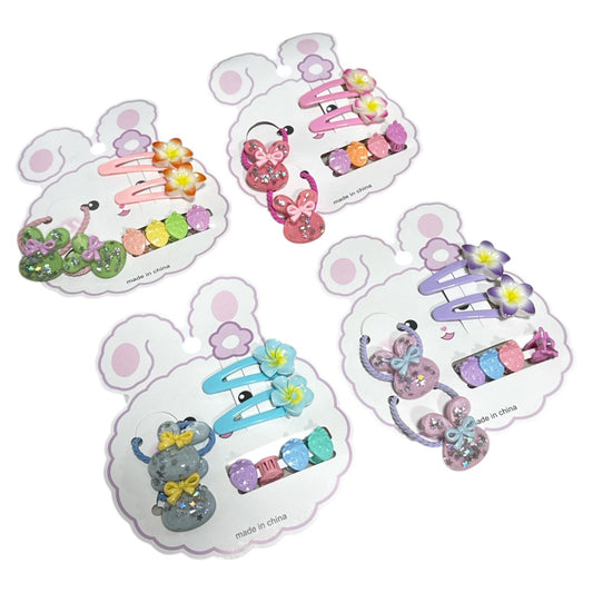 PASADORES/ MINI PINZA Y COLETA P/CABELLO 8 PZAS GM110-3B-9 MOD.1