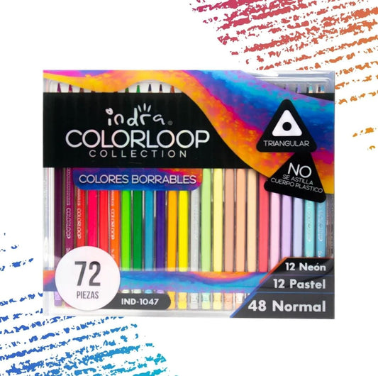 LAPIZ COLORES BORRABLES COLORLOOP 72 PZAS IND-1047