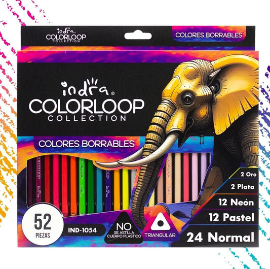 LAPIZ COLORES BORRABLES COLORLOOP 52 PZAS IND-1054