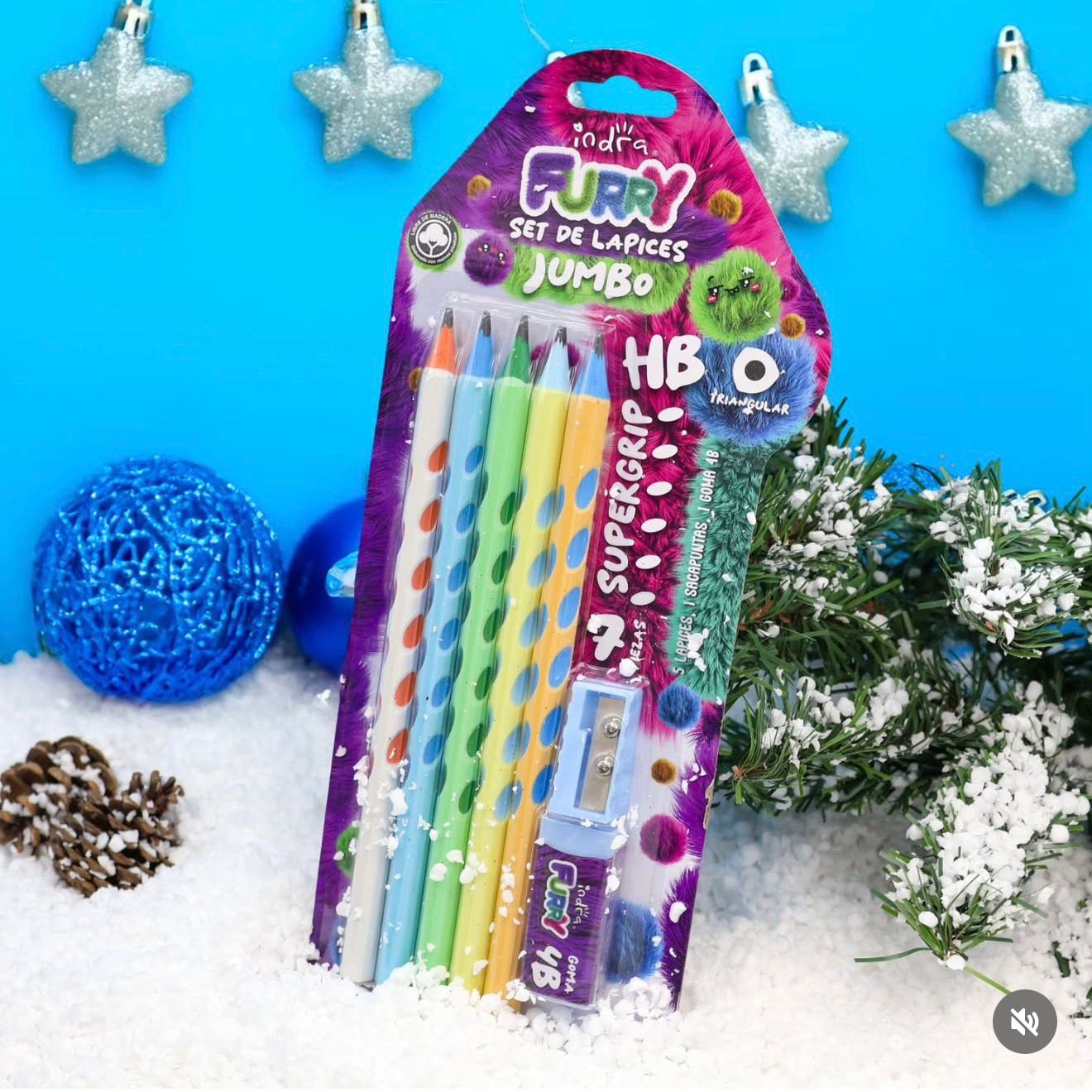 SET 5 LAPICES JUMBO + SACAPUNTAS Y GOMA IND-1182