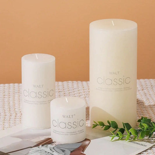 VELA CILÌNDRICA BLANCA MARFIL CLASSIC