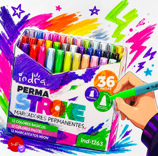 MARCADORES PERMANENTES 36 PZAS IND-1263