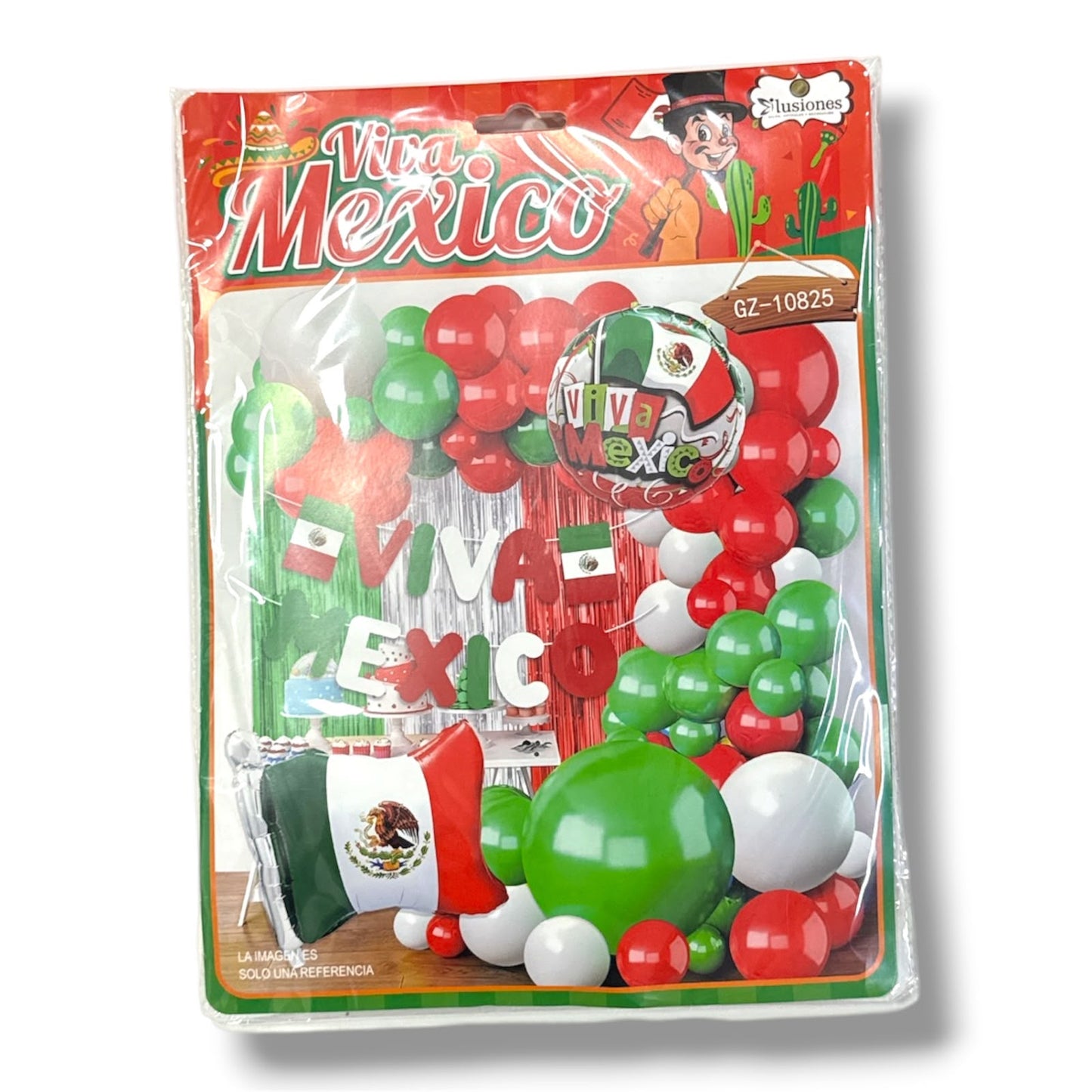 DECORACION CON GLOBOS 47 PZAS VIVA MEXICO GZ-10825 FIESTAS PATRIAS