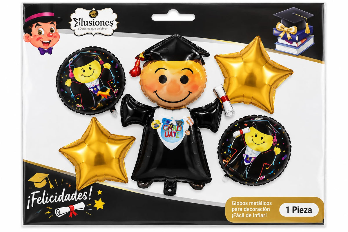 GLOBO GRADUADO EMOJI 5 PZAS GZ-10407