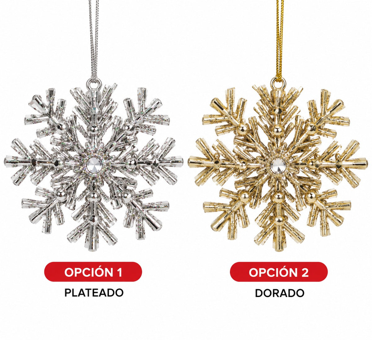 ADORNO NAVIDEÑO COPO DE NIEVE 10CM GM1304-2A-3