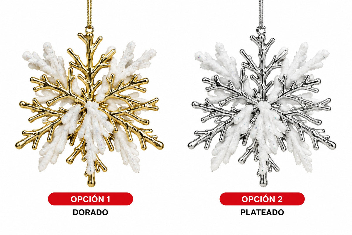 ADORNO NAVIDEÑO COPO DE NIEVE 14CM GM1304-2A-21