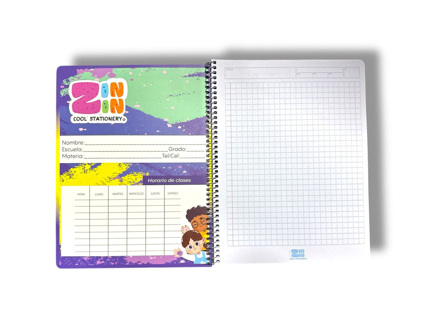 LIBRETA C/ESPIRAL PROFESIONAL CUADRO GDE 100 HOJAS ZIN-0134