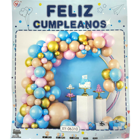 SET DE GLOBOS FELIZ CUMPLEAÑOS XY-06310 GM743-1H-1