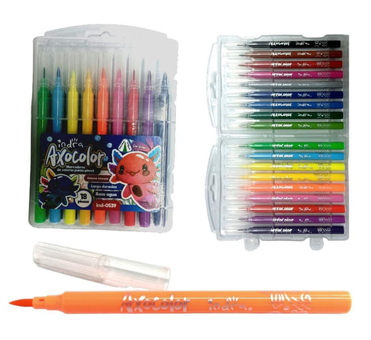 MARCADORES AXOCOLOR PUNTA PINCEL O TRIANGULAR