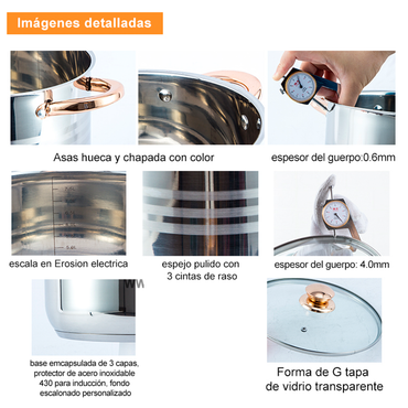 BATERIA DE COCINA DE ACERO 6PZAS GZ-S022 CW-S022