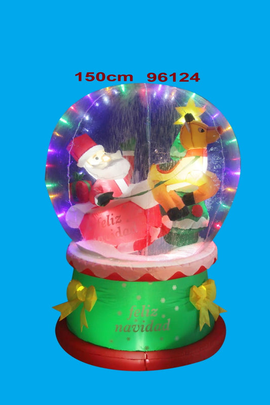 Inflable Navideño Esfera con trineo de 150 cm